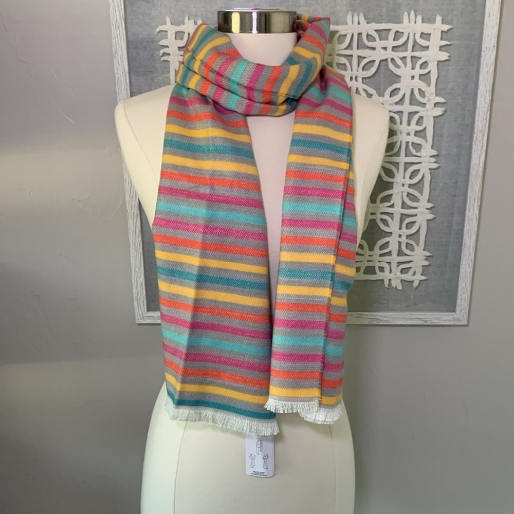 NWT Lands End colorful striped scarf. Super soft.